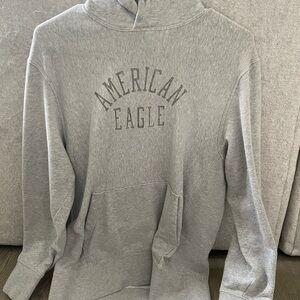 American Eagle Outfitters Gray Men's Hoodie (missing strings)